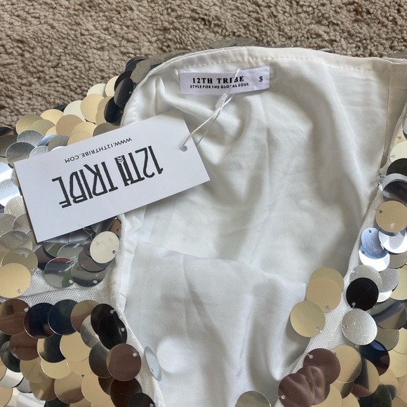 Pippa Silver Disco Mini Skirt - 12th Tribe - Picture 6 of 8